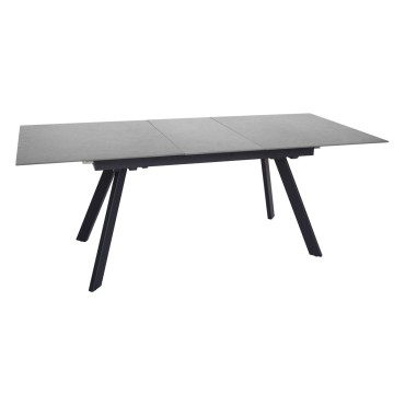 Stół rozkładany Planet 160-200x90 czarny/antacyt