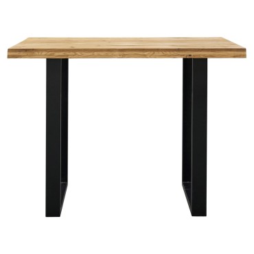 Stół barowy drewniany Country 140x80 dąb/czarny