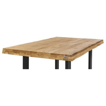 Stół barowy drewniany Country 140x80 dąb/czarny