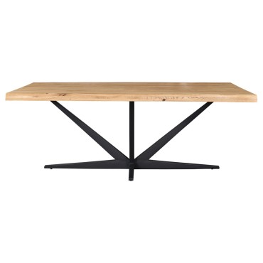 Stół drewniany City Line 200x100 dąb/czarny