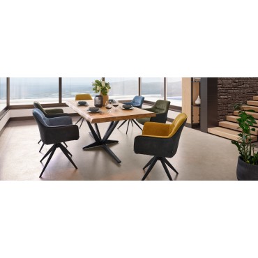 Stół drewniany City Line 200x100 dąb/czarny