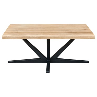 Stolik drewniany prostokątny City Line 110x70 dąb/czarny