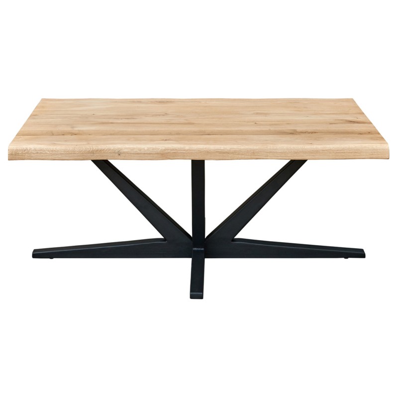 Stolik drewniany prostokątny City Line 110x70 dąb/czarny