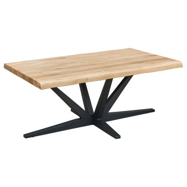 Stolik drewniany prostokątny City Line 110x70 dąb/czarny