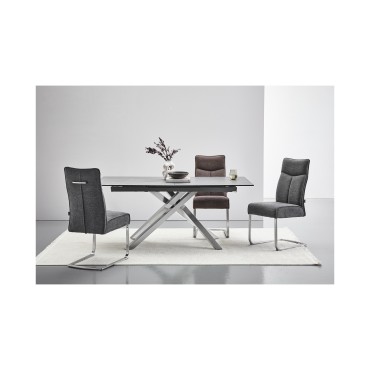 Stół rozkładany 180-240/90 ciemnoszary z porcelanowym blatem