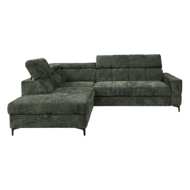 Narożnik prawostronny Leno szenilowy zielony