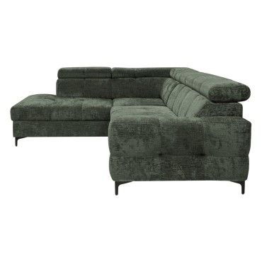 Narożnik prawostronny Leno szenilowy zielony