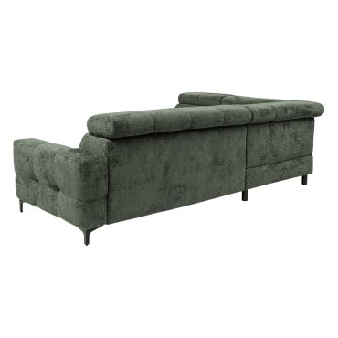 Narożnik prawostronny Leno szenilowy zielony