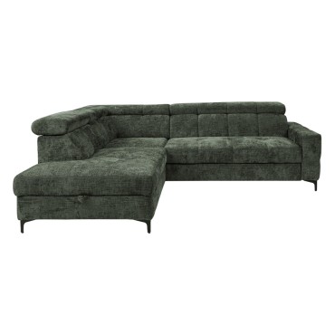 Narożnik prawostronny Leno szenilowy zielony