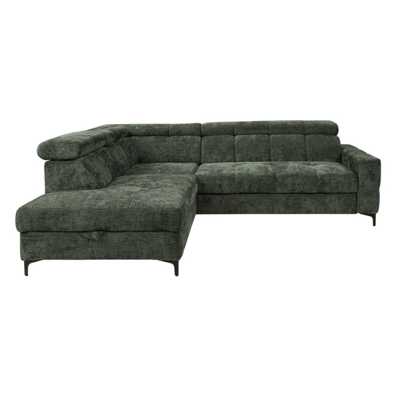 Narożnik prawostronny Leno szenilowy zielony