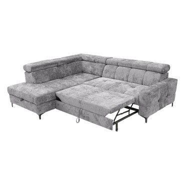 Narożnik prawostronny Leno szenilowy szary