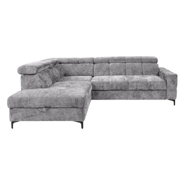 Narożnik prawostronny Leno szenilowy szary