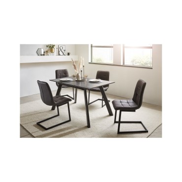 Stół rozkładany Heiko 140-180x80 szaro-czarny