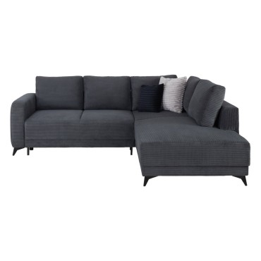 Narożnik prawostronny Martinez sztruksowy ciemny szary