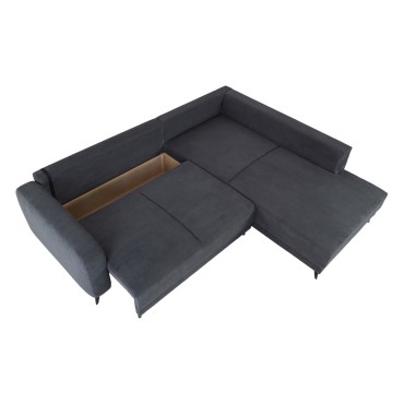 Narożnik prawostronny Martinez sztruksowy ciemny szary