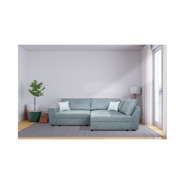 Narożnik uniwersalny Bremen z pojemnikiem szaroniebieski