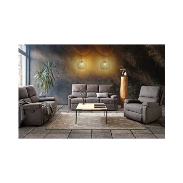 Zestaw wypoczynkowy z funkcją relaks Anette 3+2+1 ciemnoszary