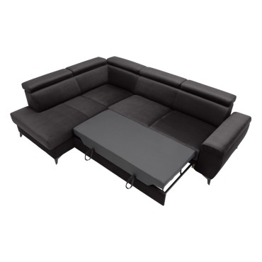 Narożnik Mellow lewostronny antracytowy