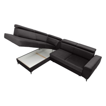 Narożnik Mellow lewostronny antracytowy