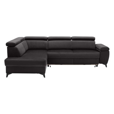 Narożnik Mellow lewostronny antracytowy