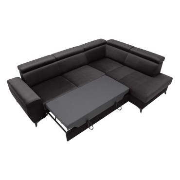 Narożnik Mellow prawostronny antracytowy