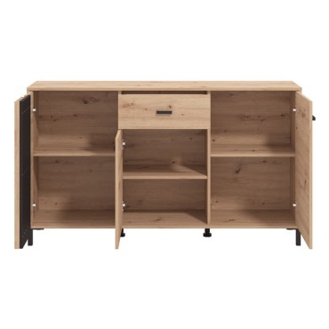 Komoda Laval 157 cm z 3 drzwiami i szufladą dąb artisan
