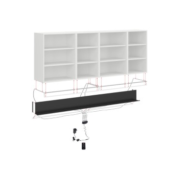 Oświetlenie LED z półką 225 cm do kuchni Milino czarna