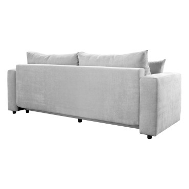 Sofa trzyosobowa Zonte rozkładana z pojemnikiem szenilowa szara