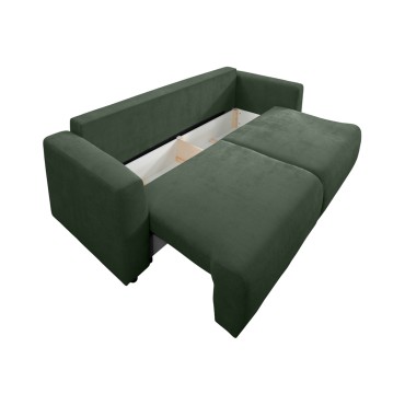 Sofa trzyosobowa Zonte rozkładana z pojemnikiem ciemnozielona
