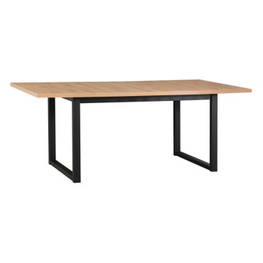 Stół rozkładany prostokątny Lankin 140-180/80 dąb artisan/czarny