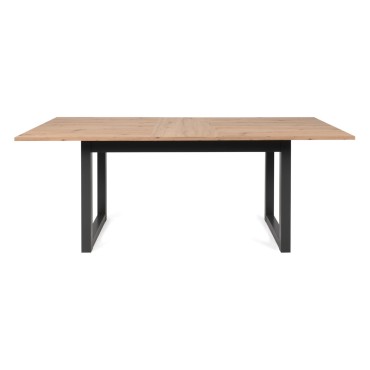Stół rozkładany prostokątny Denver 160-200/90/75 dąb artisan/czarny