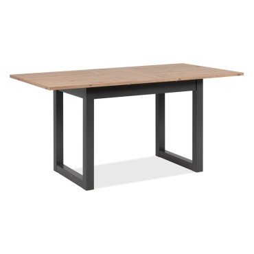 Stół rozkładany prostokątny Denver 120-160/80/75 dąb artisan/czarny