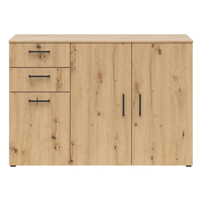 Komoda MultiDo 120 cm z 3 drzwiami i 2 szufladami dąb artisan