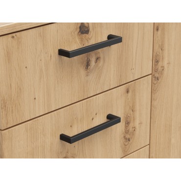 Komoda MultiDo 120 cm z 3 drzwiami i 2 szufladami dąb artisan