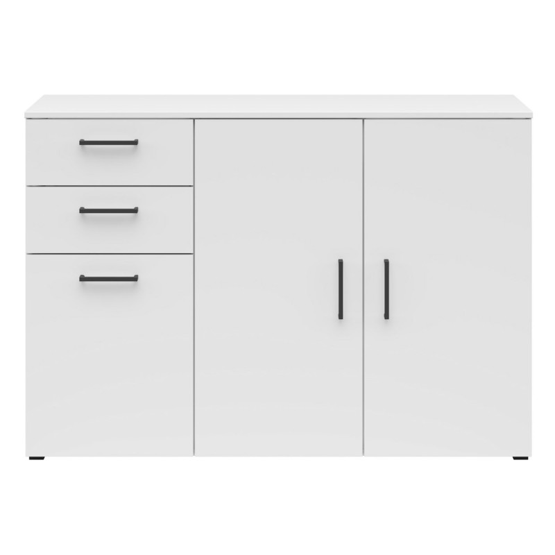 Komoda MultiDo 120 cm z 3 drzwiami i 2 szufladami biała