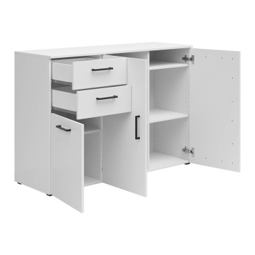 Komoda MultiDo 120 cm z 3 drzwiami i 2 szufladami biała