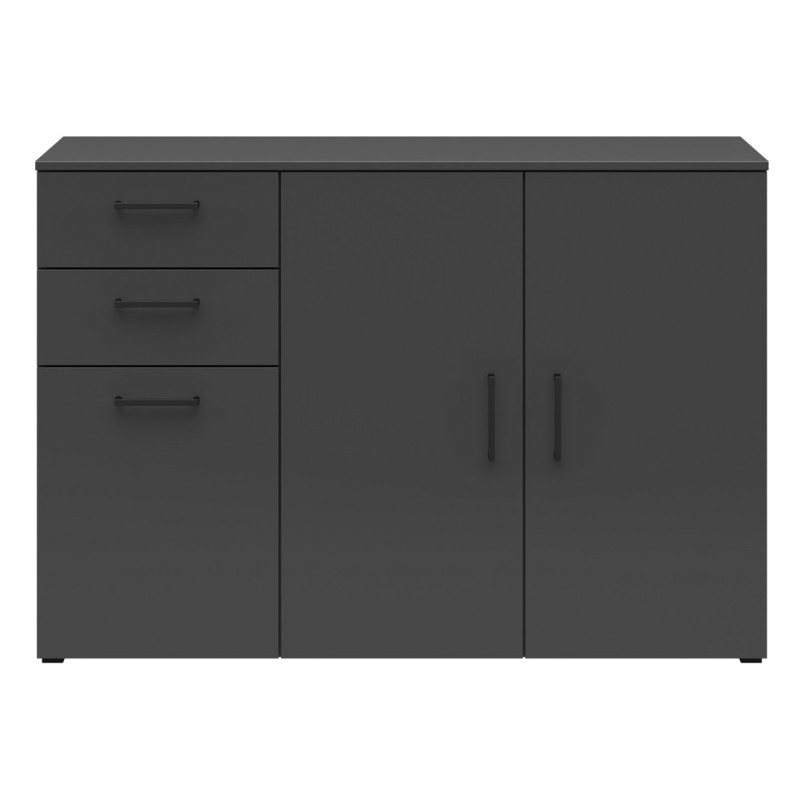 Komoda MultiDo 120 cm z 3 drzwiami i 2 szufladami grafitowa