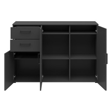 Komoda MultiDo 120 cm z 3 drzwiami i 2 szufladami grafitowa