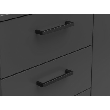 Komoda MultiDo 120 cm z 3 drzwiami i 2 szufladami grafitowa