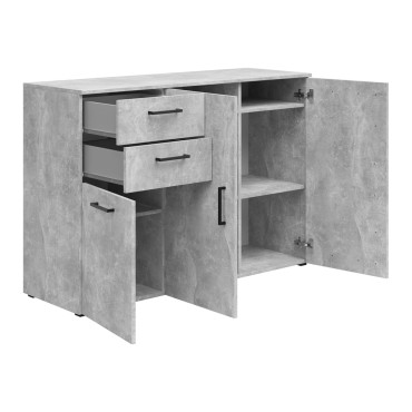 Komoda MultiDo 120 cm z 3 drzwiami i 2 szufladami jasny atelier