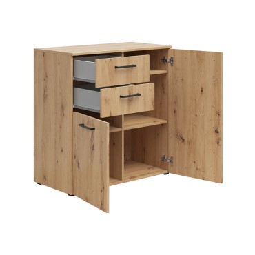 Komoda MultiDo 80 cm z 2 drzwiami i szufladami dąb artisan