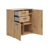 Komoda MultiDo 80 cm z 2 drzwiami i szufladami dąb artisan