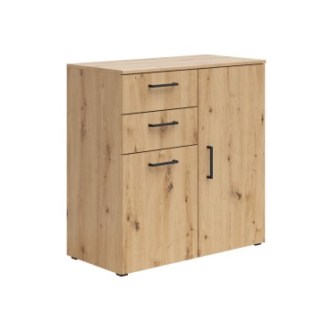 Komoda MultiDo 80 cm z 2 drzwiami i szufladami dąb artisan