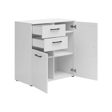Komoda MultiDo 80 cm z 2 drzwiami i szufladami biała
