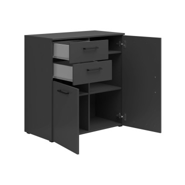 Komoda MultiDo 80 cm z 2 drzwiami i szufladami grafitowa