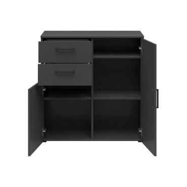 Komoda MultiDo 80 cm z 2 drzwiami i szufladami grafitowa