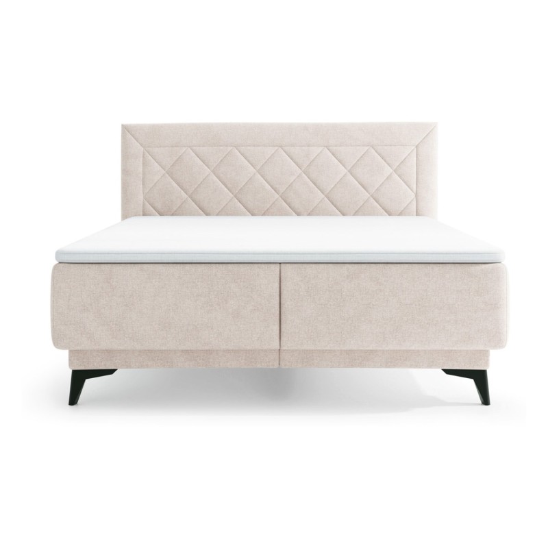 Łóżko tapicerowane 160 Zalea z pojemnikiem Beżowe
