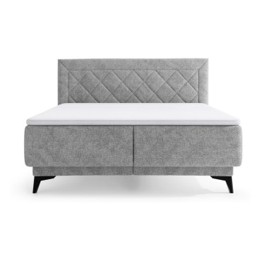Łóżko tapicerowane 160 Zalea z pojemnikiem Szare