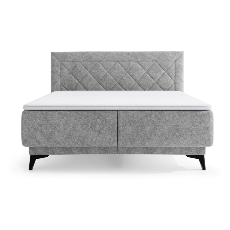 Łóżko tapicerowane 160 Zalea z pojemnikiem Szare