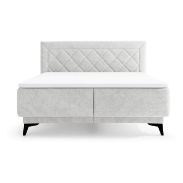 Łóżko tapicerowane 160 Zalea z pojemnikiem Szare